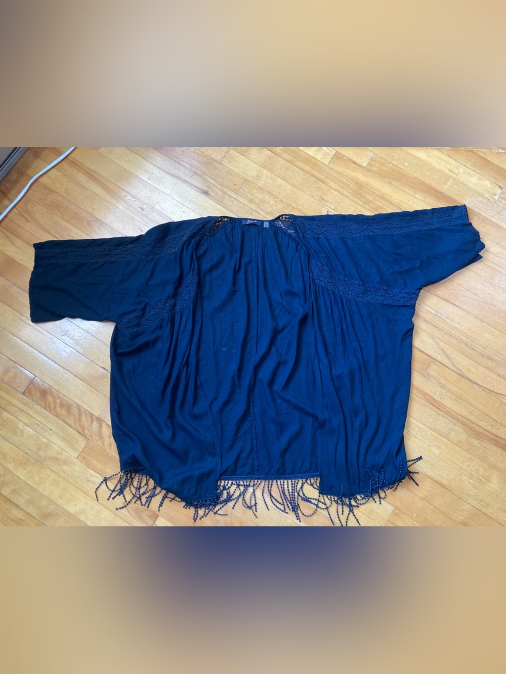 Lightweight Coverup / Summer Cardigan with Tassels and Lace